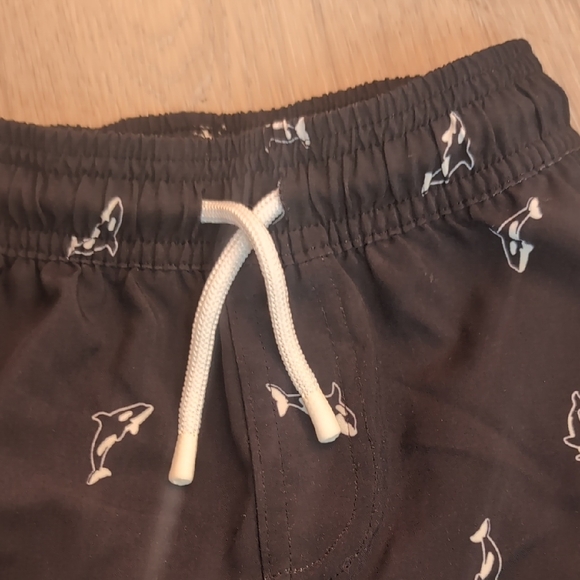 Black Swim Shorts with Shark Print - Picture 5 of 9